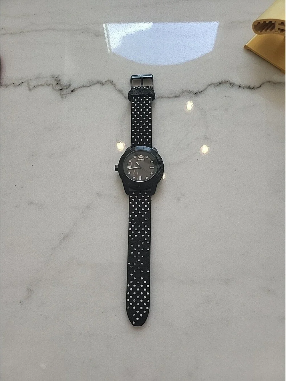 Adidas Watch Adh3053 Black 43mm Quartz Mens Watch Works New Battery OriginalBand